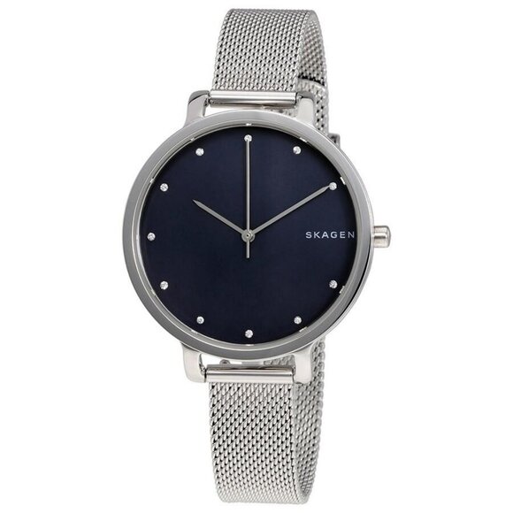 NWT Authentic Skagen Hagen Blue Sandblasted Dial Women's Watch - Picture 1 of 3